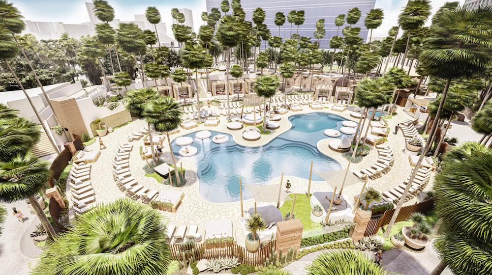 Virgin Hotels Las Vegas Divulges Details on Outdoor Pool and Entertainment Complex