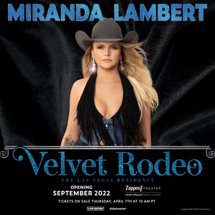 Miranda Lambert Announces Headlining Las Vegas Residency at Zappos Theater at Planet Hollywood